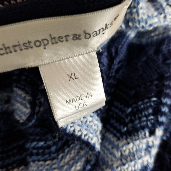 Christopher & Bank blue stripe  open front cardiga - Picture 7 of 7